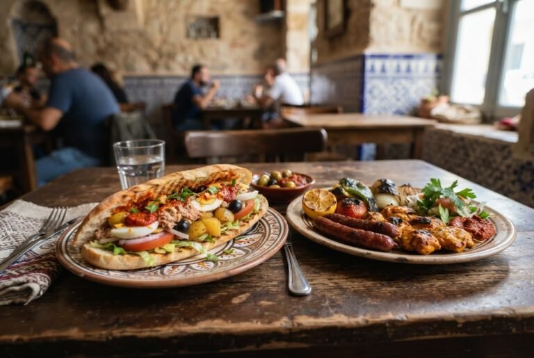 Plats servis à la table d’un restaurant